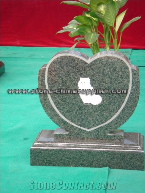 Brown Granite Heart Tombstone