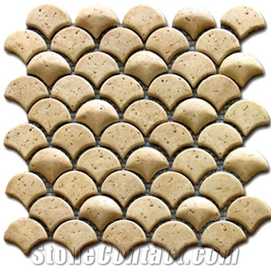 Beige Travertine 3d Mosaic