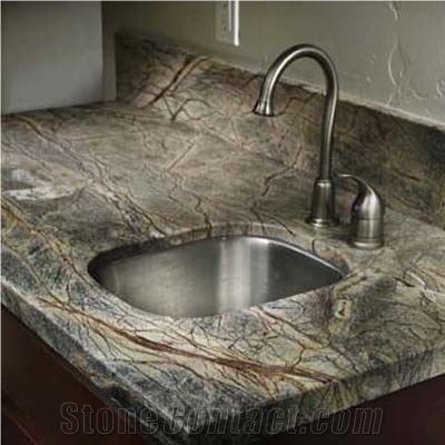 Rain Forest Green Marble Vanity Top