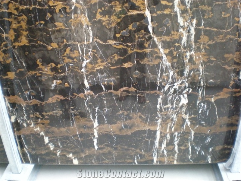 Black and Gold Marble Slab