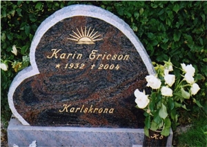 Aurora Granite Heart Tombstone