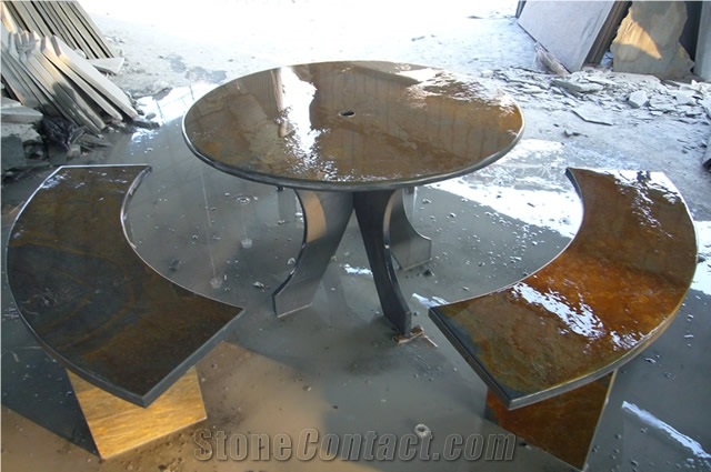 China Yellow Slate Table Slabs & Tiles
