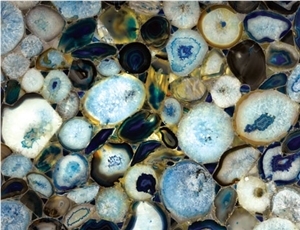 Blue Agate Artificial Stone