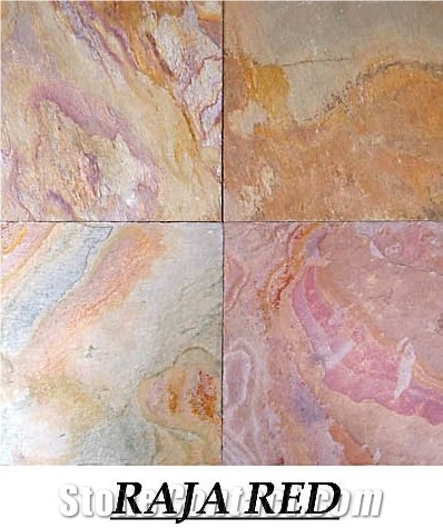 Raja Red Slate Slabs & Tiles, India Red Slate