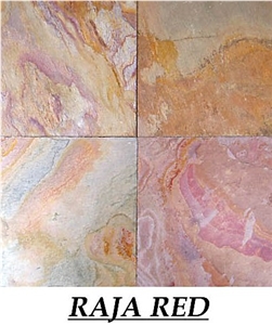 Raja Red Slate Slabs & Tiles, India Red Slate