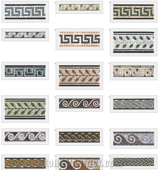 Mosaic Border, Multicolor Italy Molding & Border