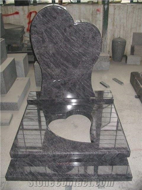 Blue Granite Monument,Heart Tombstone