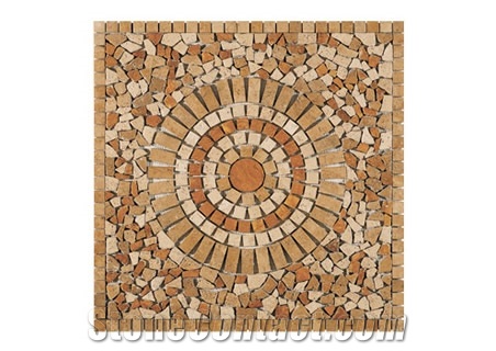 Travertine Mosaic Medallion - Ornaments