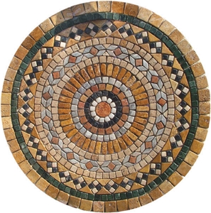Travertine Mosaic Medallion Travertine Mosaic Medallion