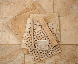 Iran Scabas Travertine Tumbled Mosaic