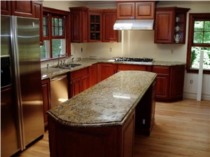 Yellow Granite Kitchen Design