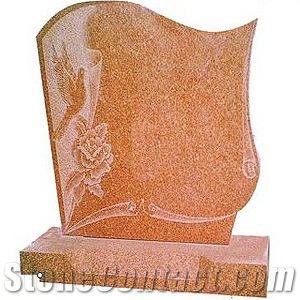 Red Granite Tombstone 001