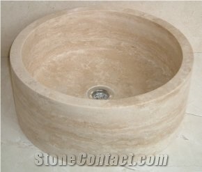 Classic Light Travertine Bowl