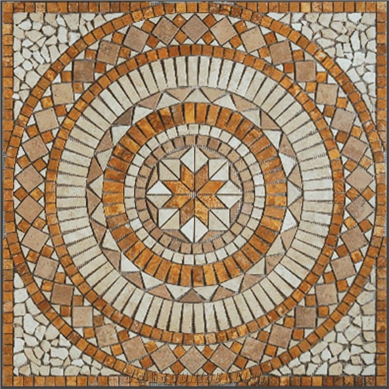 Travertine Mosaic Medallion