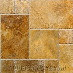 Ankara Gold Travertine Brushed Versailles