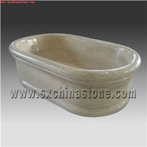 Beige Travertine Bathtub 05