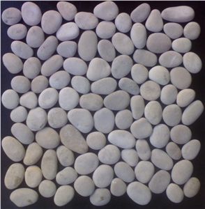 White Marble Tan Pebble Stone