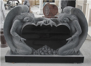Shanxi Black Granite Angel Tombstone Shanxi Black Granite Angel Tombstone