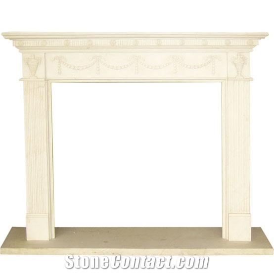 Beige Limestone Fireplace Mantel Fm-006