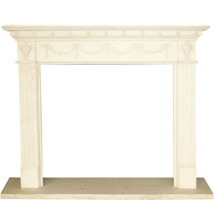 Beige Limestone Fireplace Mantel Fm-006