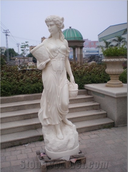 White Marble Human Statues