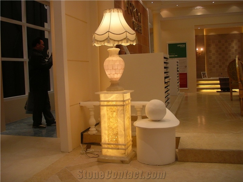 Translucent White Onyx Lighting Lamp and Lantern