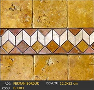 Yellow Travertine Mosaic Border