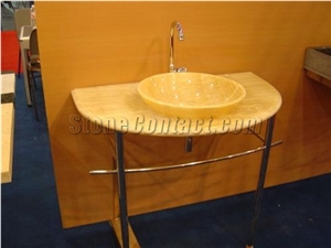 Yellow Onyx Vanity Top with Sink
