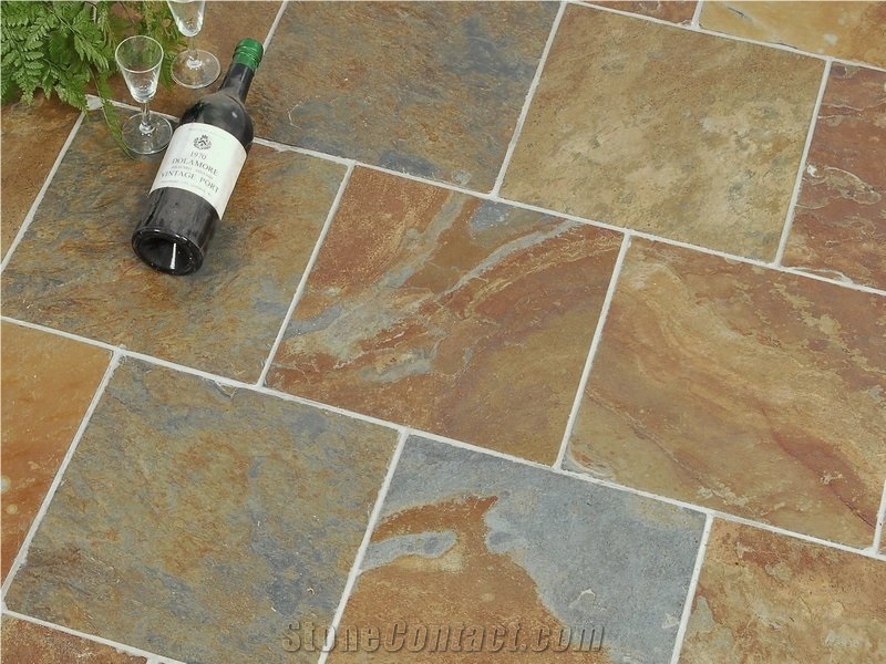 Rust Multicolour Slate Tiles - Riven