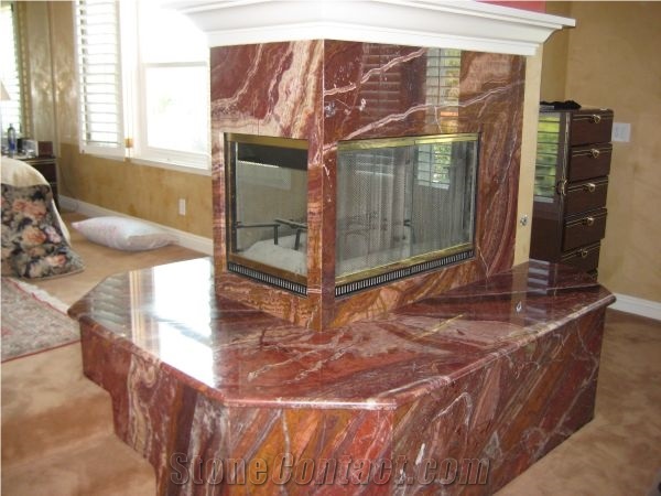 Red Onxy Fireplace Surround