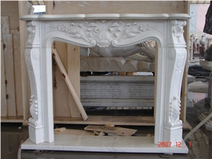 White Marble Fireplace Mantel