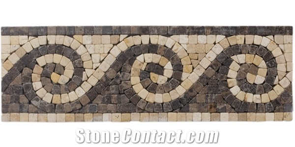 Cafe Classic Wave Tumbled Mosaic Border