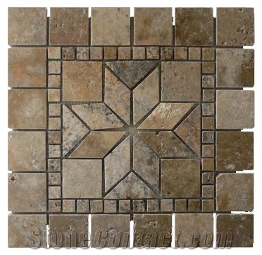 Scabos Travertine Mosaic Medallion