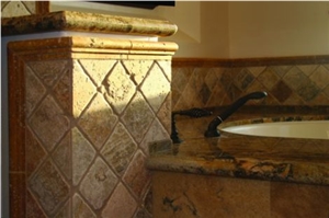 Tumbled Travertine Mosaic Backsplash