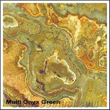 Multicolor Green Onyx Slabs & Tiles