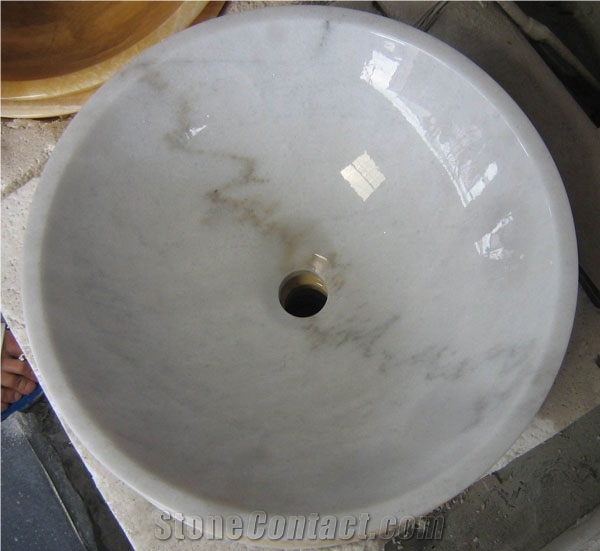 China White Marble Basin