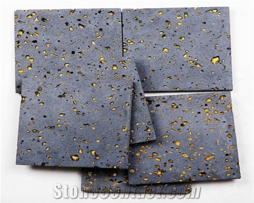Black with Gold Basalt