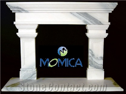 Fangshan White Jade Marble Fireplace Mantel
