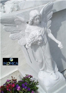 White Marble Angel Sculpture