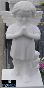 White Marble Angel Sculpture