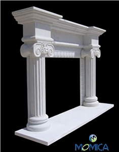 White Marble Fireplace Mantel