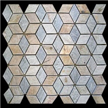 Mosaic Slate Stone - Yellow and White Color