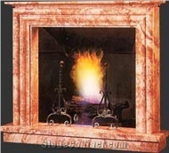 Red Marble Fireplace