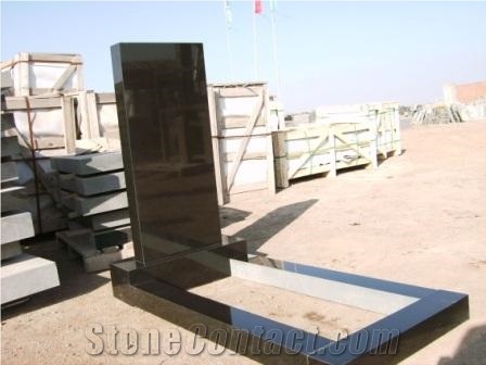Black Granite Tombstone and Slabs