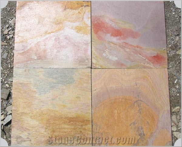 Raja Red Slate Slabs & Tiles, India Red Slate