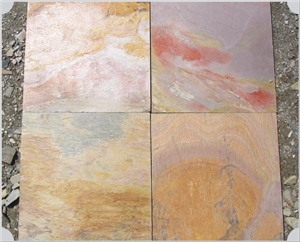 Raja Red Slate Slabs & Tiles, India Red Slate
