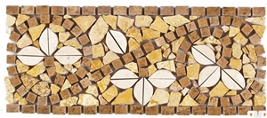 Travertine Mosaic Borders Mesh Mounted