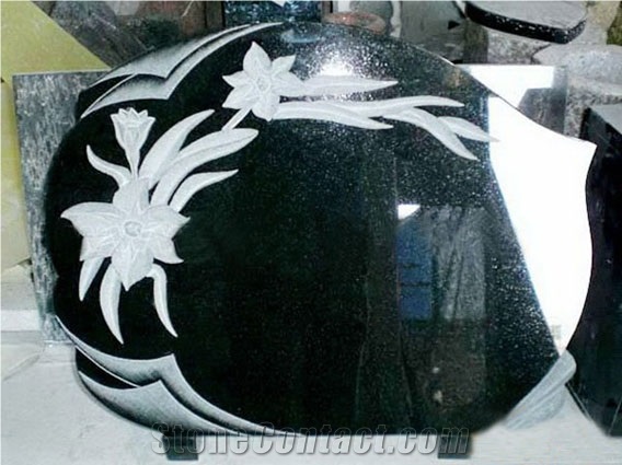Dark Green Granite Tombstone