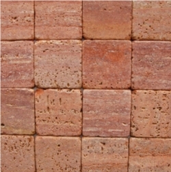 Tumbled Red Travertine Mosaic