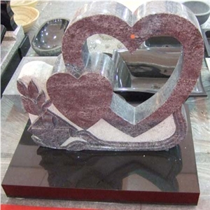 Red Granite Heart Tombsone&Monument